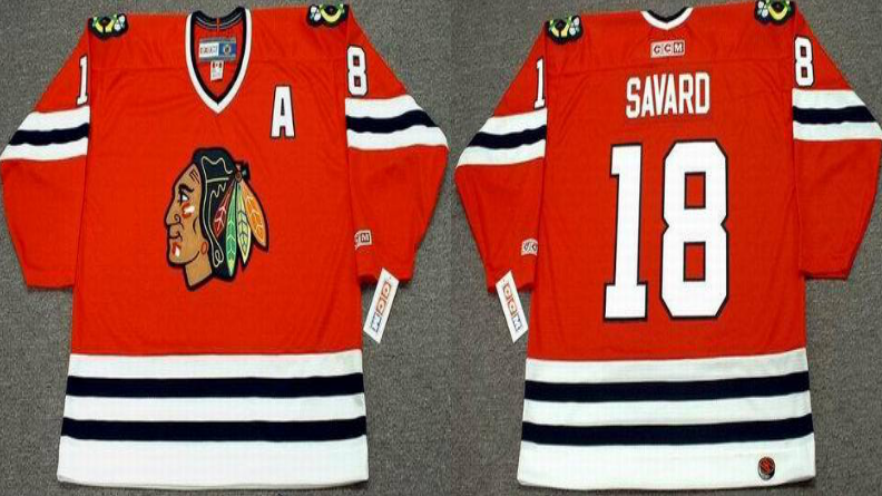2019 Men Chicago Blackhawks #18 Savard red CCM NHL jerseys->chicago blackhawks->NHL Jersey